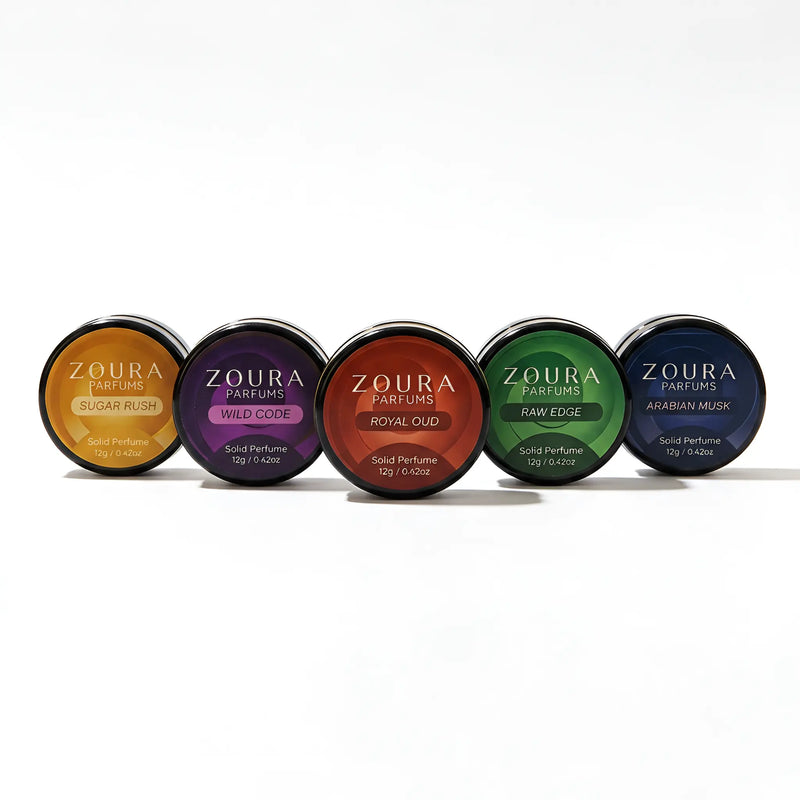 Zoura Solid Perfume Prestige Collection – 5 Signature Scents