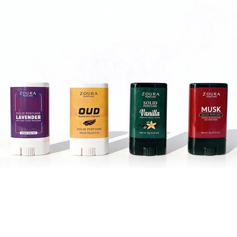 Solid Perfume Stick Set of 4 Unisex Perfume–Travel Friendly Perfumes Set