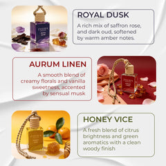 Zoura Signature Hanging Car Perfume – Car Fragrance Combo Pack of 3