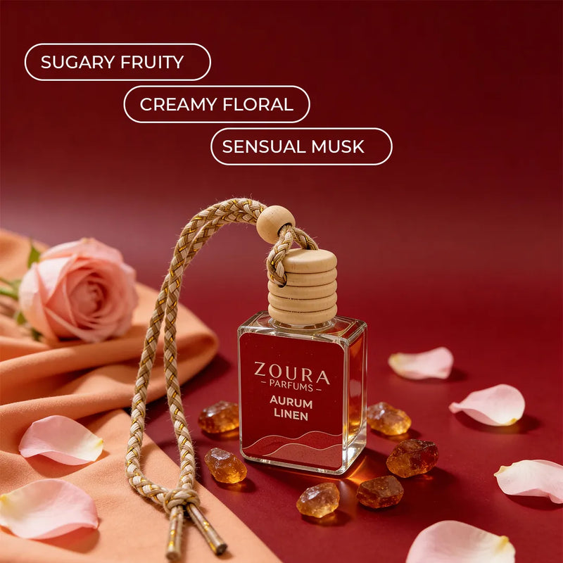 Aurum Linen Car Hanging Fragrance – car air freshener diffuser