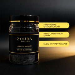 Oudh Al Sultani Bakhoor Kit – Premium Oud with Wooden Burner & Charcoal Rings