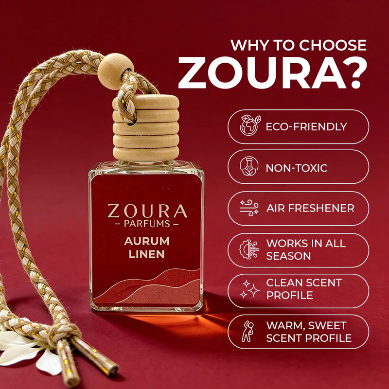 Aurum Linen Car Hanging Fragrance – car air freshener diffuser
