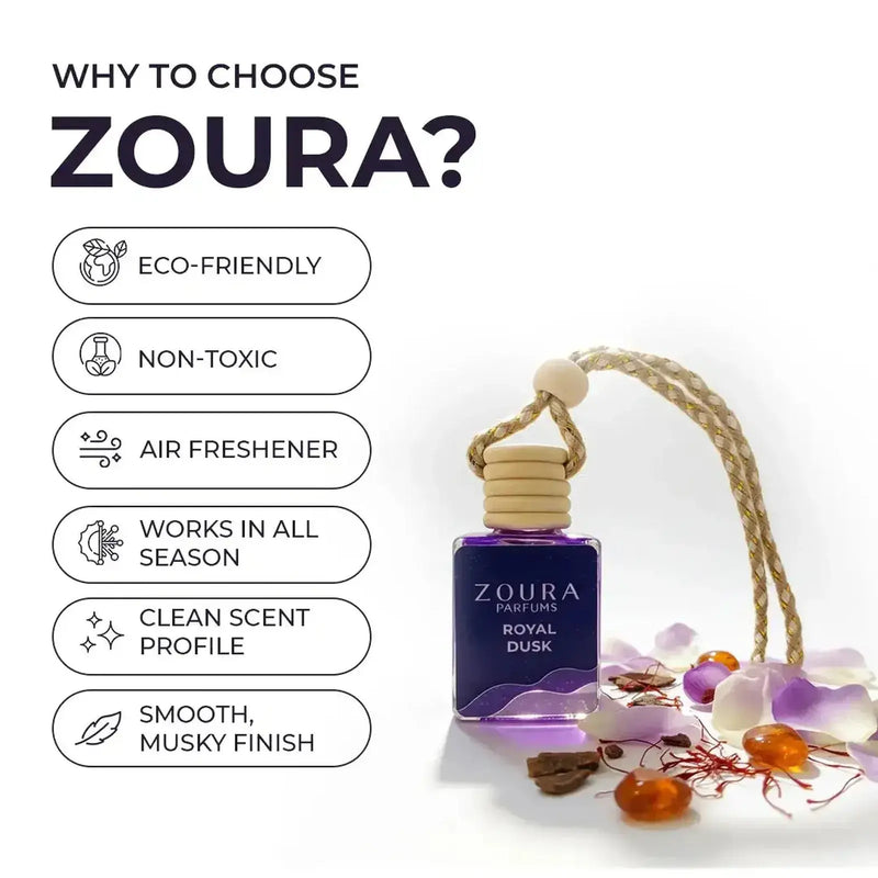 Royal Dusk Hanging Car Fragrance – Car Air Freshener Diffuser ZOURA