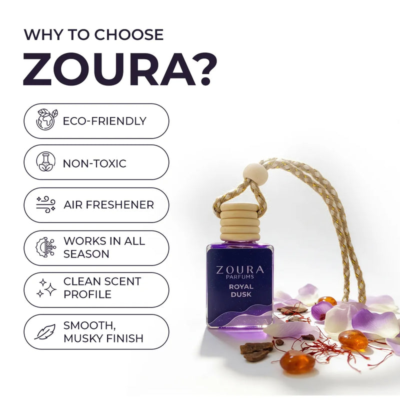 Zoura Signature Hanging Car Perfume – Car Fragrance Combo Pack of 3