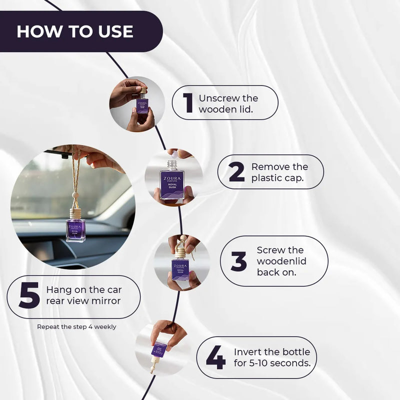 Zoura Signature Hanging Car Perfume – Car Fragrance Combo Pack of 3