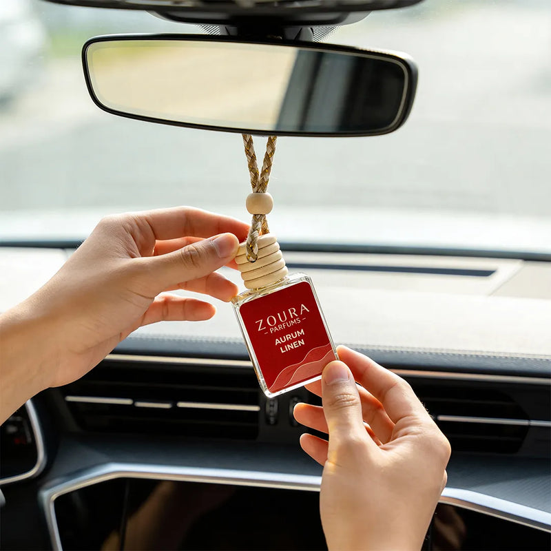 Aurum Linen Car Hanging Fragrance – car air freshener diffuser