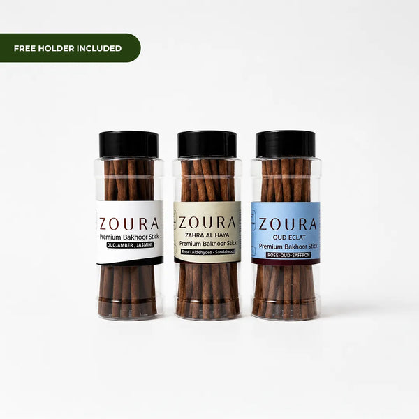 Zoura Signature Bakhoor Trio- Premium Incense Sticks Set