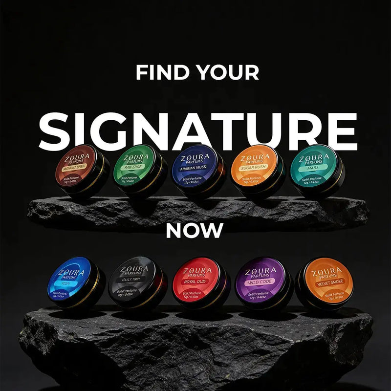 Zoura Parfums Find Your Signature – full 10-piece solid perfume collection