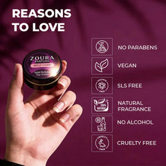 Zoura Wild Code Solid Perfume – vegan, paraben-free features
