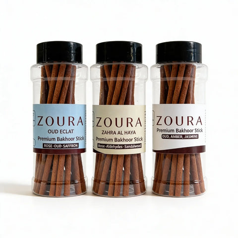 Zoura Signature Bakhoor Trio-Oud,Floral&Amber Premium Incense Stick Set