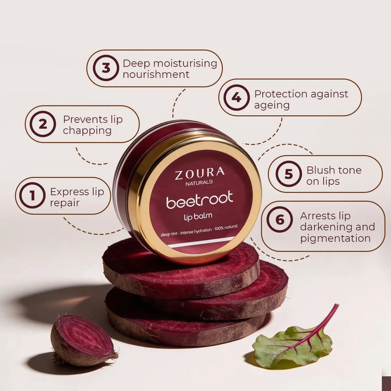 Zoura 100% Natural Beetroot Lip Balm And Tint