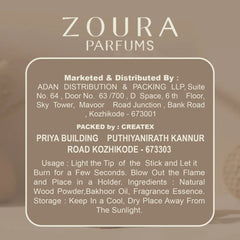 Zoura Oud Noir Bakhoor Sticks (12 Pieces)