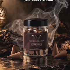 Zoura Layali Oud Bakhoor Incense Cones product video showcasing the premium incense jar, aromatic smoke, and oud fragrance experience.