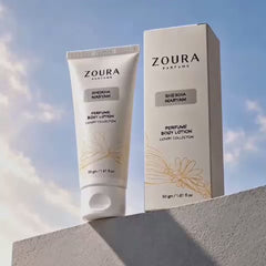 Zoura Sheikha Maryam perfume body lotion, 50 gm tube and box, a luxury fragrance made for your skin