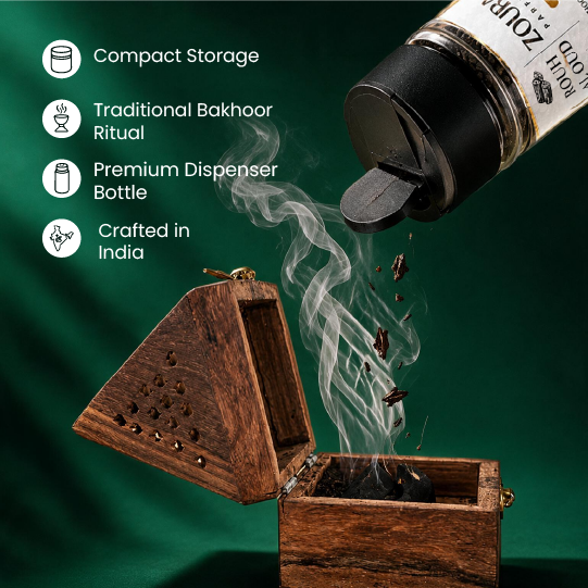 Rouh Al Oud Premium Bakhoor Chips (30g) | Rich Woody Home Fragrance | Long-Lasting Arabian Bakhoor