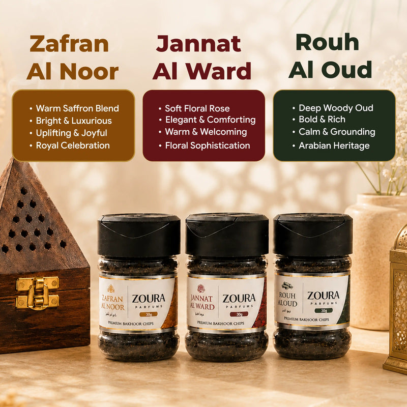 Zoura Parfums Rouh Al Oud bakhoor – deep woody oud, bold, rich, and calm & grounding