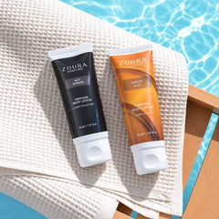 Zoura Aurum Oud and Nuit Intense body lotion gift set with rich woody amber and warm spicy fragrance profiles