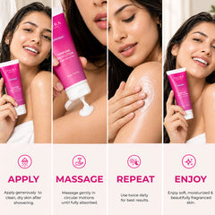 Zoura Serenique luxury perfume body lotion 50g with a romantic floral woody musk scent