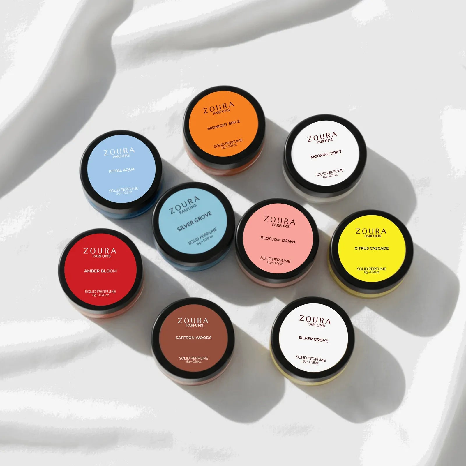 Zoura Complete Solid Perfume Collection Set of 10